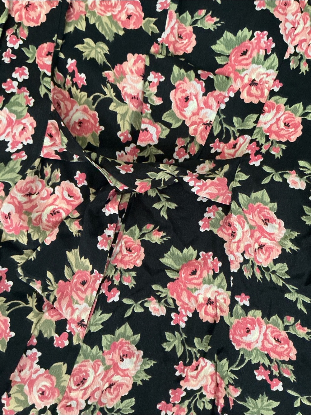 VINTAGE 90s Black Floral Mini Dress - Picture 5 of 5